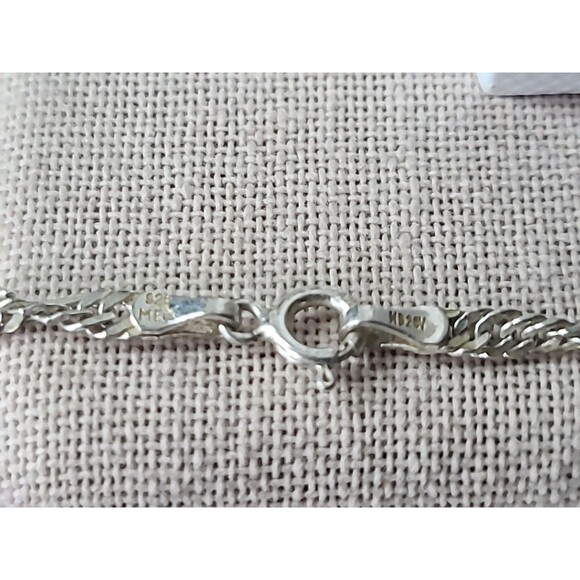 925 Sterling Silver Faceted Crystal Pendant Necklace Vintage Made In Mexico - Picture 7 of 10